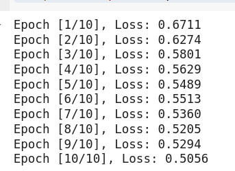 Training output
